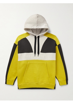 Marant - Wasil Colour-Block Logo-Embroidered Cotton-Blend Jersey Hoodie - Men - Yellow - XS