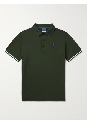 Maison Kitsuné - Logo-Appliquéd Cotton-Piqué Polo Shirt - Men - Green - M