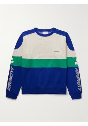 Marant - Kivin Colour-Block Logo-Print Cotton-Blend Jersey Sweatshirt - Men - Blue - XS