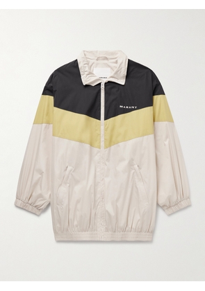 Marant - Brad Oversized Logo-Embroidered Colour-Block Cotton-Blend Shell Track Jacket - Men - Neutrals - S