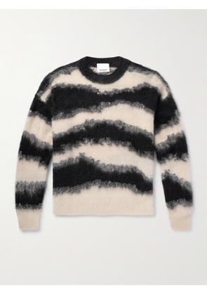 Marant - Sawyers Striped Brushed-Knit Sweater - Men - Black - XS