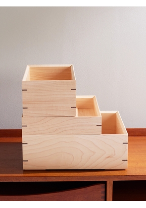 Japan Best - Set of Three Stackable Wood Desk Trays - Men - Brown