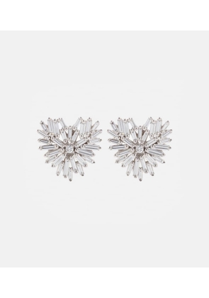 Suzanne Kalan Heart 18kt gold earrings with diamonds
