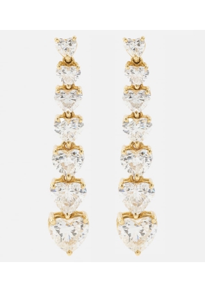 Shay Jewelry 7 Heart 18kt gold drop earrings with diamonds