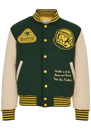 Billionaire Boys Club Tropical Panelled Felt Varsity Jacket - Green - M