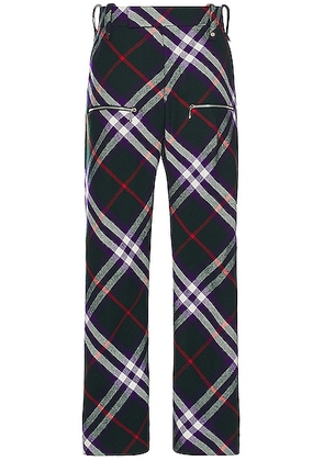 Burberry Check Trouser in Vine Deep Royal Ip Check - Purple. Size 48 (also in 50, 52).