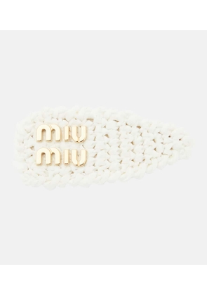 Miu Miu Logo crochet hair clip