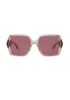 ALAÏA Lettering Logo Geometrical Sunglasses in Pink & Red - Pink. Size all.