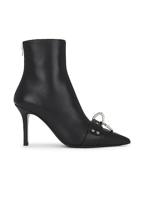 R13 Skinny Ankle Heeled Bootie in Black Leather - Black. Size 37 (also in 36, 38, 39, 40, 41).