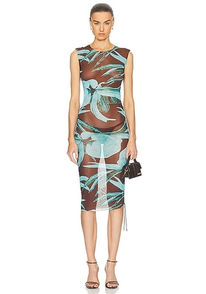 Louisa Ballou Heatwave Dress in Turquoise Flower - Teal. Size XS (also in L, M, S).