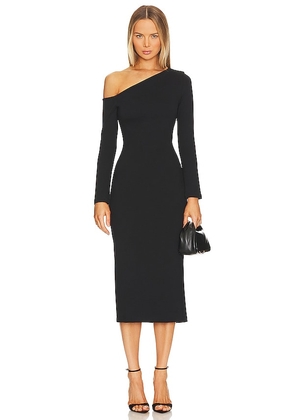 Enza Costa Exposed Shoulder Dress in Black. Size L, M, XS.