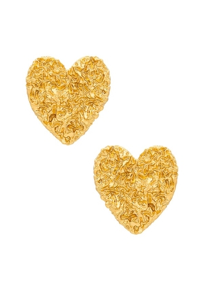 Amber Sceats Sparkle Heart Earring in Metallic Gold.