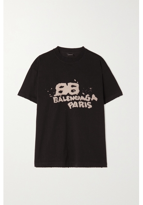 Balenciaga - Printed Cotton-jersey T-shirt - Black - XXS,XS,S,M,L,XL
