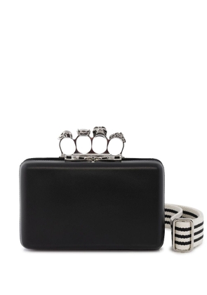 Alexander McQueen Twisted leather clutch bag - Black