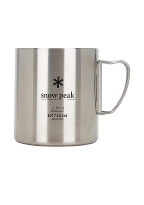 Snow Peak Stainless Double Wall 450 Mug in Light Grey.