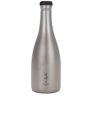Snow Peak Titanium Sake Bottle in Light Grey.