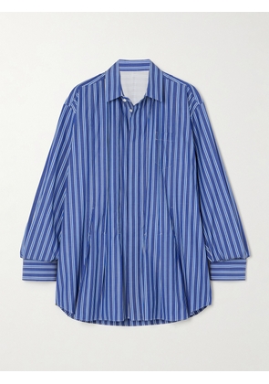 Sacai - Oversized Pleated Striped Cotton-poplin Shirt - Multi - 1,2,3,4