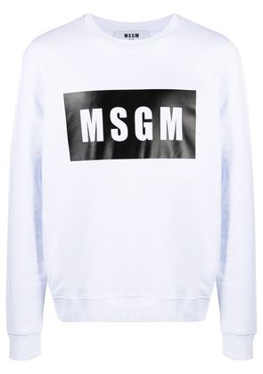 MSGM Box logo-print sweatshirt - White