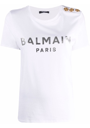 Balmain logo-print T-shirt - White