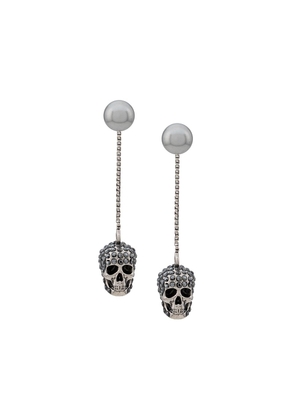 Alexander McQueen skull embellished drop earrings - Silver