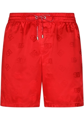 Dolce & Gabbana DG Monogram swim shorts - Red