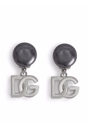 Dolce & Gabbana DG-logo clip-on earrings - Silver
