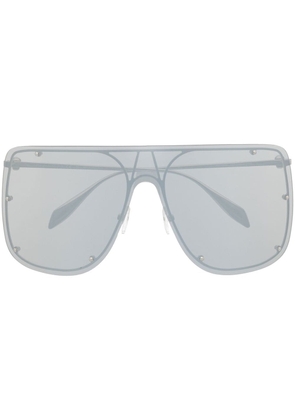 Alexander McQueen Eyewear rimless oversized pilot frame sunglasses - Silver