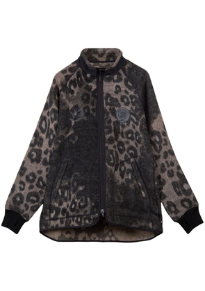 Y-3 leopard-print zip-up jacket - Black