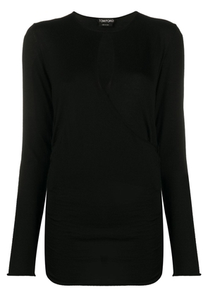 TOM FORD wrap style knitted top - Black