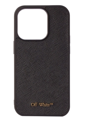 Off-White logo-plaque iPhone 14 Pro case - Black
