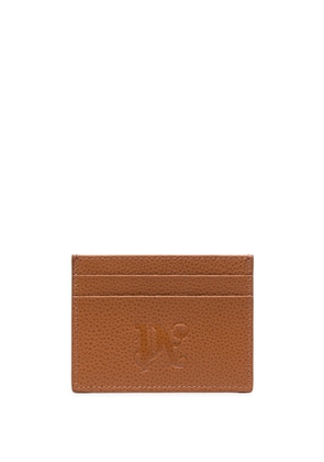 Palm Angels monogram-debossed leather cardholder - Brown