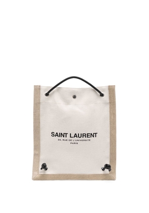 Saint Laurent two-tone canvas backpack - Neutrals