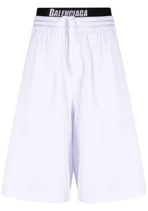 Balenciaga technical-mesh jersey swim shorts - White