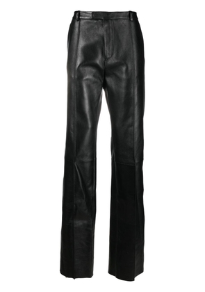 Gucci straight-leg calf leather trousers - Black