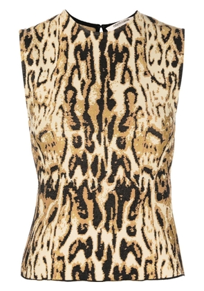 Roberto Cavalli leopard-print vest top - Yellow