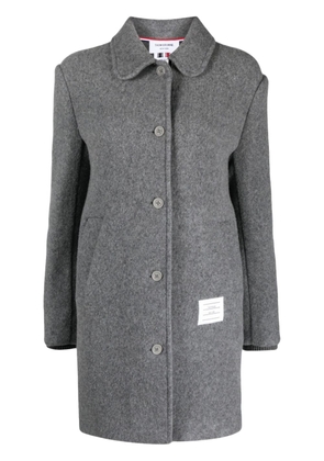 Thom Browne RWB-stripe wool overcoat - Grey