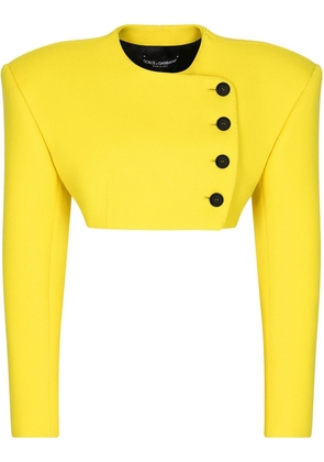 Dolce & Gabbana cropped double-breasted blazer - Yellow