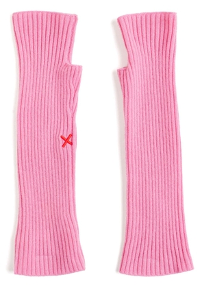 Chinti & Parker ribbed wool blend fingerless gloves - Pink