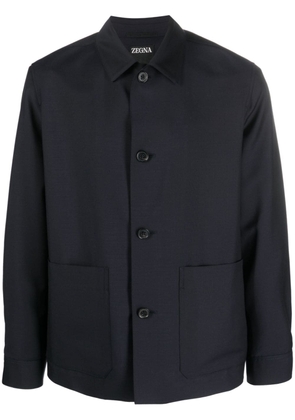 Zegna button-up shirt jacket - Blue