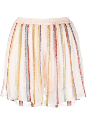 Forte Forte beaded sheer-layered shorts - Pink