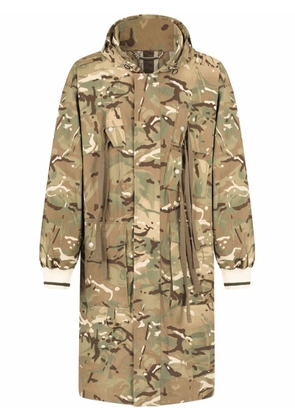 Dolce & Gabbana camouflage-print hooded jacket - Brown