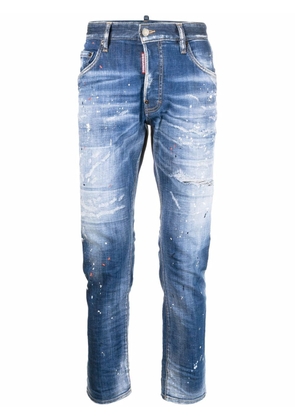 Dsquared2 paint-splatter distressed jeans - Blue