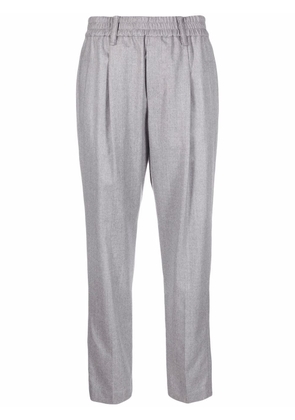 Brunello Cucinelli Monili-loop cropped trousers - Grey