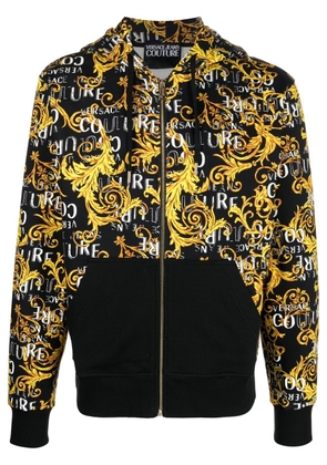 Versace Jeans Couture Baroque-print zip-up hoodie - Black