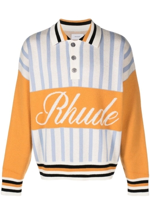 RHUDE Amber knit rugby polo shirt - Neutrals