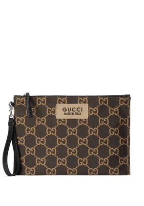 Gucci GG recycled polyester clutch - Brown