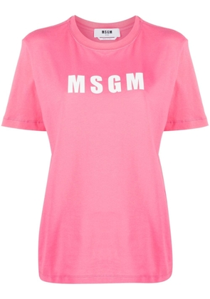 MSGM logo-print cotton T-shirt - Pink