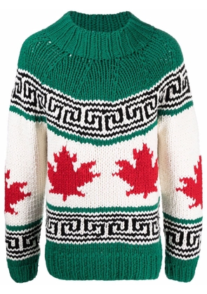 Dsquared2 intarsia-knit mock-neck jumper - Green