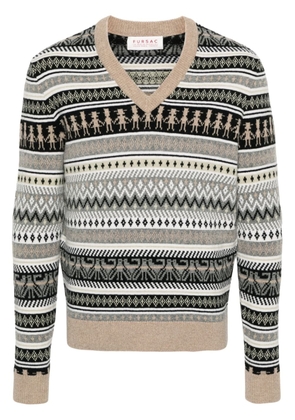 FURSAC intarsia-knit wool jumper - Neutrals