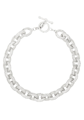 Kenneth Jay Lane crystal-embellished oval-chain necklace - Silver